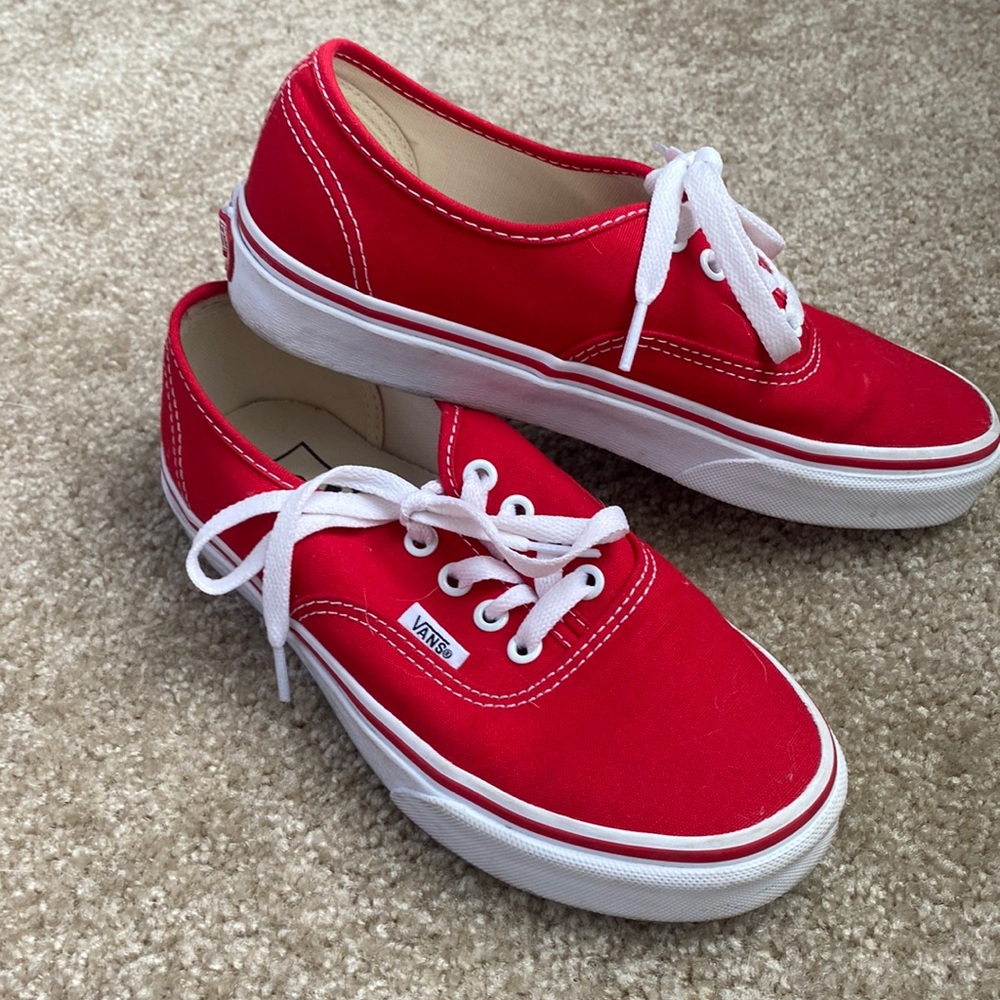 Red classic vans barely worn!